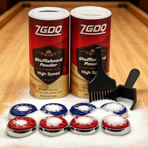 Shuffleboard Pucks/Shuffleboard Sand Wax, Shuffleboard Accessories Suitable Shuffleboard Pucks Game - style: 2x14oz+2-1/8‘’53mm(red+blue)