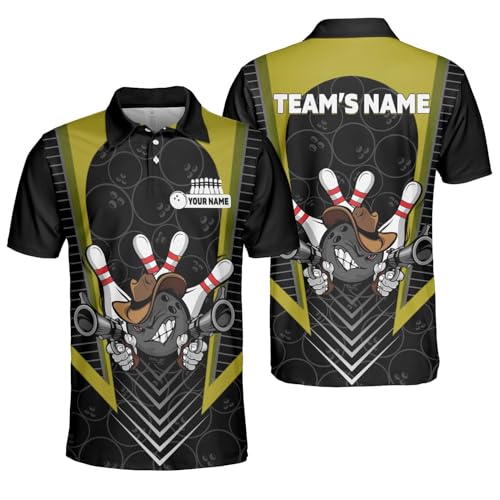 GABITA Personalized Bowling Jerseys for Men, Custom Bowling Shirts, Funny Bowling Shirts Gift for Bowler Team Player - color: A12