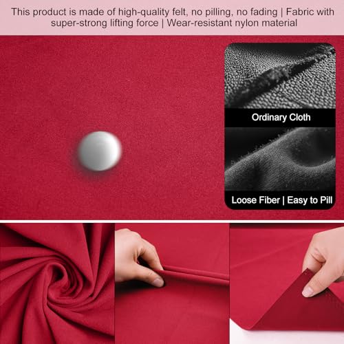 Pool Table Felt,8.53'/ 9' Billiard Cloth with 6 Pcs Cloth Strips and Staple Remover,Gloves,Pool Table Felt Replacement kit for Bars Clubs Family - color: Red, size: 8.53FT