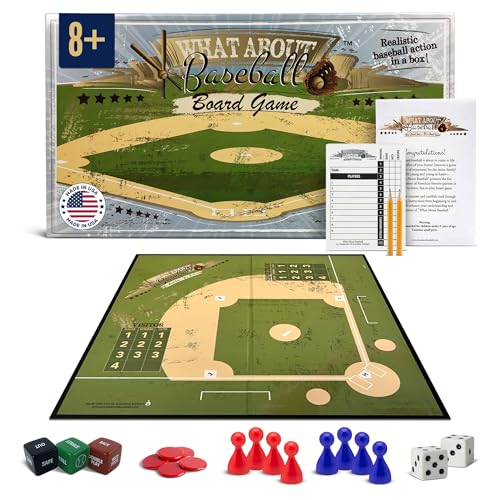 Baseball Gifts for Boys 8-12, Baseball Board Games for Kids and Adults with Dice, Tokens, & Score Pad, Fun Indoor Game with Basic and Advanced Play, Family Friendly Sports Board Game for All Ages
