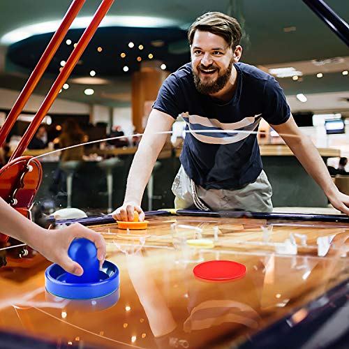 Coopay Air Hockey Pushers and Pucks, Air Hockey Paddles, Goal Handles Paddles Replacement Accessories for Game Tables (4 Striker, 8 Red Puck Pack) - color: Multicolor