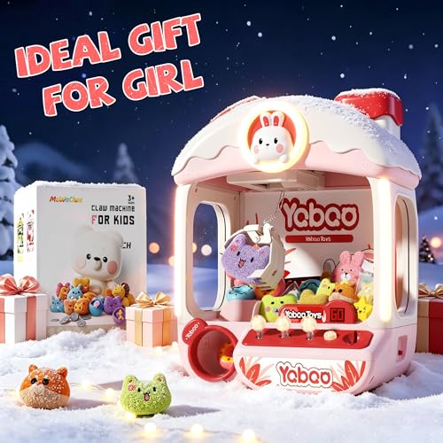 Large Claw Machine for Kids, Bunny Vending Machines Toys for Girls 4-6, Mini Candy and Prize Electronic Dispenser Game with Sound Lights, Idea Birthday Gift for 3 4 5 6 Year Old Girl Boy - color: Pink