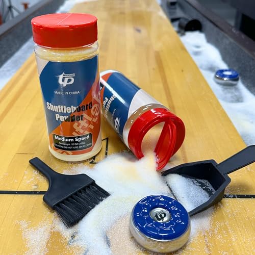 Shuffleboard Sand Wax High/Medium Speed Shuffleboard Powder Set, Shuffleboard Sand with Mini Brush Set - size: 2 Cans Meduim Speed