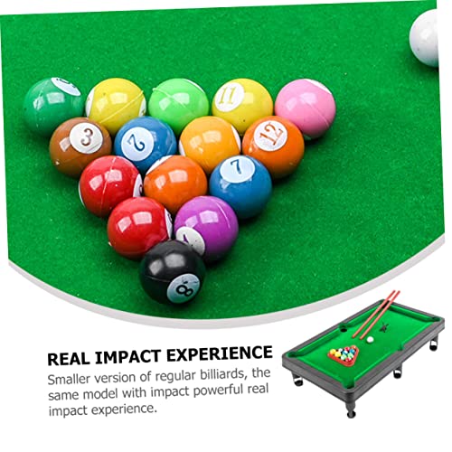 Mini Pool Table for Boys and Girls Small Tabletop Billiard Game Set Portable Billiard Toy Cues and Balls for Indoor Play and Family Fun