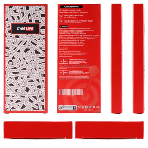 CyeeLife Darts Metal Tip, 18 Pieces Professional Steel Darts, Steel Darts Set with Shaft and Flights, for Beginners and Hobbyists