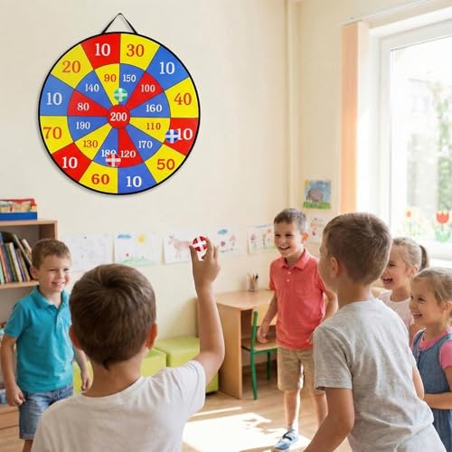 29" Large Dart Board for Kids, Board Games with 24 Sticky Balls, Sticky Dart Board Indoor Outdoor Sport Fun Party Game Toys for Kids Boys Girls Ages 3 4 5 6 7 8 9 10 11