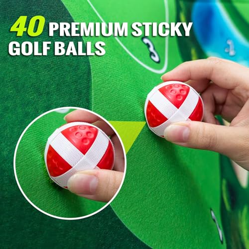 Roykaw Battle Golf Chipping Game with Turf Mat,Golf Clubs,Scoreboard,Golf Course/Cartoon Game Set for Fun Chipping Practice, 70.8 x 70.8 Inches,Reinforced Adjustable Stand, Easy to Carry & Storage - style: Golf Course