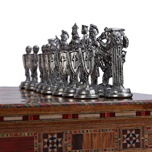 (Only 32 Pieces) Medieval British Army Antique Copper Metal Handmade Chess Pieces (Without Board)
