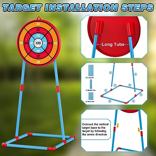 2 Pack of Kids Bow and Arrow Set, Football Toss Game with 4 Inflatable Balls