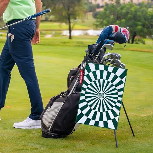 ZEETY Golf Towel with Carabiner Clip – 16"x24" Kaleidoscope Pattern Microfiber Golf Towels – Unique Golf Accessories & Golf Gifts for Men & Women (Green) - color: Green
