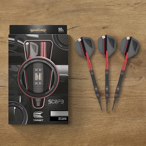 Target Darts Scope Soft Tip Darts, 90% Tungsten Dart Set | Red & Black Darts, Darts Set with Pixel Tips, Electronic Darts, Soft Tip Darts | Barrel 10/11 – 18G/19G/20G/21G - size: 19G, style: Barrel 11