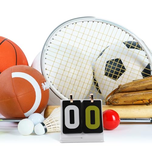 Toyvian Mini Flip Scoreboard Score Keeper Flipper Acrylic White Portable Tabletop Score Counter for Soccer Basketball Volleyball Baseball Card Games
