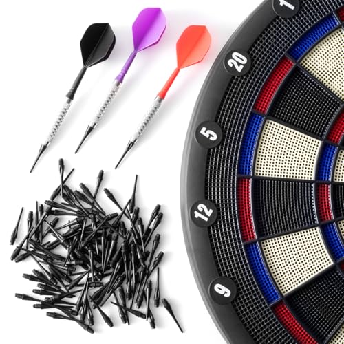2BA Thread Plastic Tip Dart Points, Darts Plastic Tip, Soft Tip Darts - color: Black