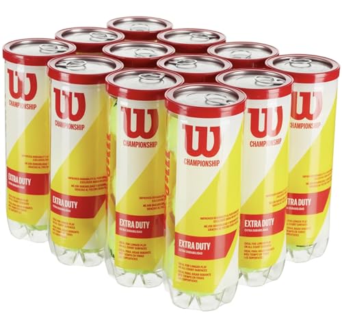 WILSON Championship Tennis Balls - size: 12 Can Case (36 Balls), style: Extra Duty