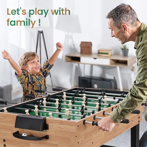 10-in-1 Foosball Table, 48" Combo Game Table - Ping Pong, Air Hockey, Pool, Soccer - All-in-One Game Table with Accessories for Indoor Outdoor Game Rooms and Family Game