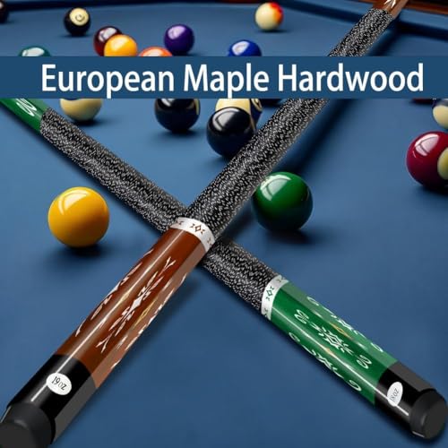 Pool Stick Set of 4, Pool Sticks for Adults, 4 Pool Cues Billiard Set, 58inch Billiard Cue with Maple Wood for Professional Billiard Players - 18oz, 19oz, 20oz, 21oz - color: B01