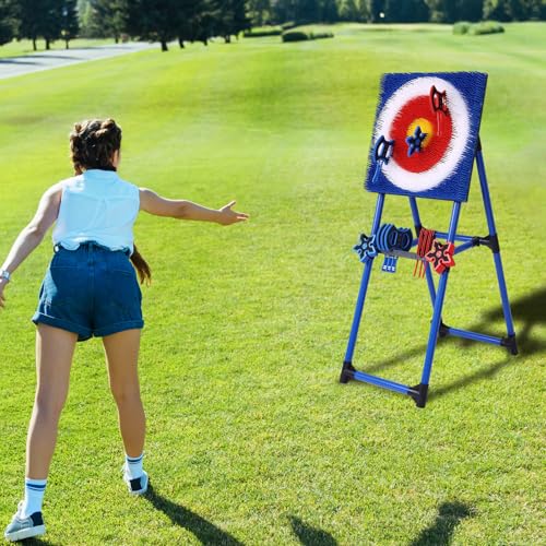 Stiatu Axe Throwing Bristle Target with 8 Throwing Axes Set,Axe Throwing Game for Backyard, Indoor &Outdoor,Yard Games,Carnival Games