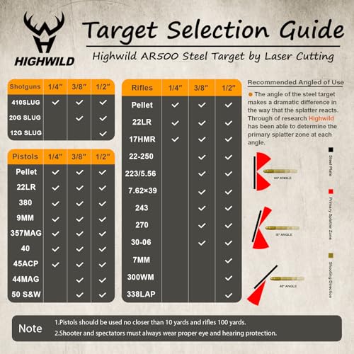 Highwild 3/8" AR500 Classic Popper Steel Shooting Target 12" Auto Reset Target for Shooting Range Outdoor - color: Auto Reset Target