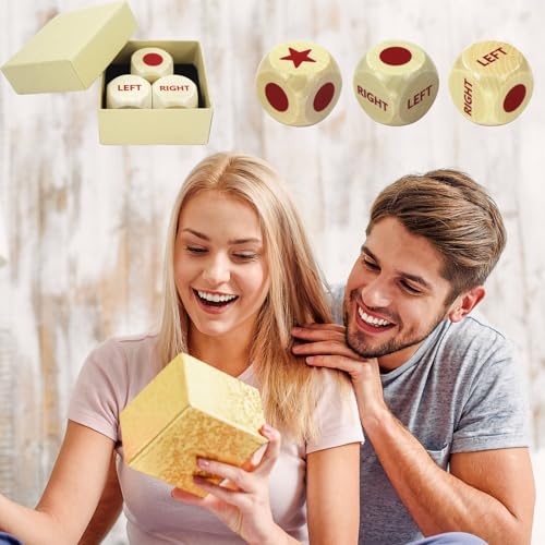 Left Right Dice Games Dice Set Toys Board Table Games for Adults Teens Kids Family Party Travel Thanksgiving Christmas Stocking Stuffers Gamer Fun Gifts (Red) - color: Red