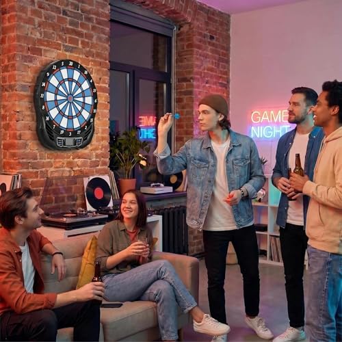 Electronic Dart Board - Professional Dart Board with Digital Scoreboard, LED Display, Soft Tip Darts & Electric Dartboards for Adults, USB-C Power
