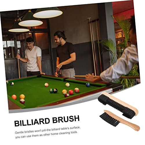 LIOOBO Gentle Billiards Brush Set Pool Table Brush for Felt and Rails Cleaning Brush 2 in 1 Billiard Table Tool