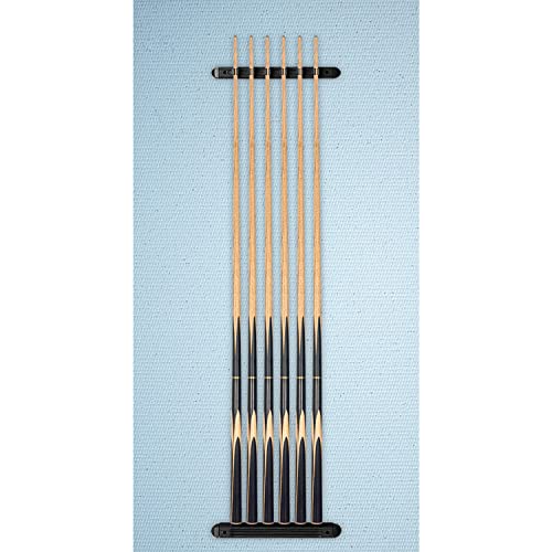 Moyan Super Pool Cue and Billiard Wall Rack - Wall Mounted Cue Holder (Black / 6 Cues) - color: Black, size: 6 Cues Holder