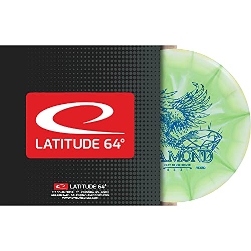 Latitude 64 Retro Burst Diamond Disc Golf Driver | Beginner Friendly Frisbee Golf Disc | 160g and Under | Burst Pattern and Stamp Color May Vary (Blue) - color: Blue