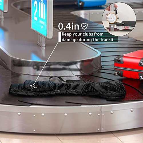 Big Teeth Golf Sunday Bag, Small Golf Bag Lightweight, Par 3 Golf Bag for A Few Clubs Driving Range, Practice with Carry Shoulder Strap Foldable Multi-Colour - color: Thicker Travel Option Black