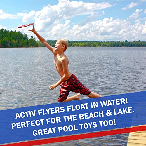 Activ Life Kid’s Flying Rings (2 Pack) They Fly Straight & Don’t Hurt, 80% Lighter Than Standard Rings - Replace Screen Time with Healthy Family Fun - Get Outside & Play - color: Red/Blue