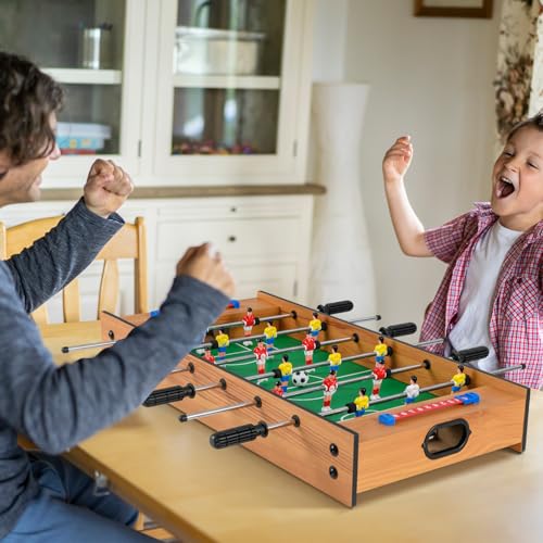 GYMAX 2 in 1 Multi Game Table, Tabletop Foosball Table & Hockey, Combo Game Table Set with Complete Accessories for Kids & Adults, Home, Game Room, Party, Family Nights