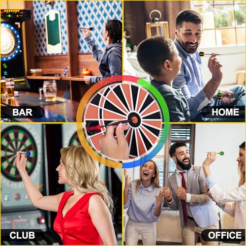 Darts Plastic Tip, Professional Soft Dart Tip Set, 12Pcs 18Gram with 120 Extra Tips, 6 One-Piece Dart Wings, Flight Protector, Tool Wrench, Storage Case, Plastic Darts for Electronic Dart Board