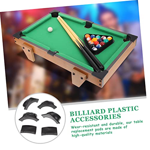 2 Sets Billiard Accessories Mini Pool Table Pool Table Cloth Cleaning Kit Rail Corner Brush Billiards Pool Cues Pockets Plastic Black