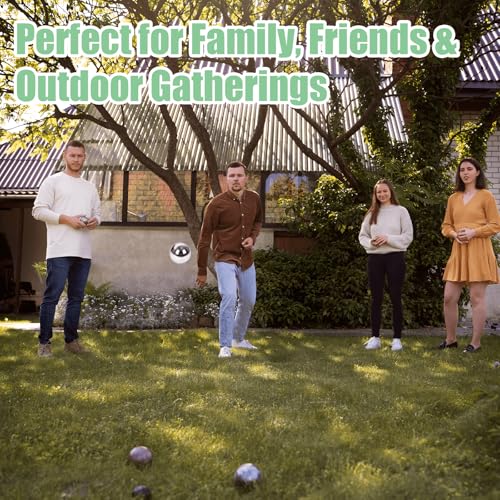 WodGod Petanque Game Set – 6 Stainless Steel Balls with Carry Case, Target Ball & Measuring String, Classic Petanque Game Set for Lawn, Beach & Backyard – Outdoor Family Bocce Ball Fun