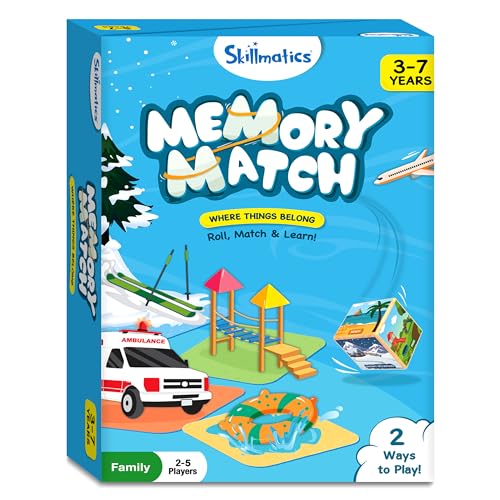 Skillmatics Memory Match - Where Things Belong, Fun & Fast Matching Board Game for Kids, Educational Preschool Game for Toddlers, Boys & Girls Ages 3, 4, 5, 6 & 7, Learning & Brain Development Toy