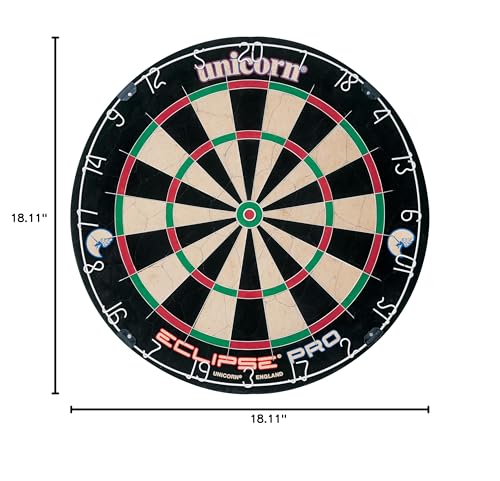 Unicorn Eclipse Pro & Ultra Championship Edition Bristle Steel Tip Dartboards - Ultra-Slim Wire, Staple-Free Bullseye-Increased Target Area, Premium Self-Healing Sisal, High-Vis Rotatable Number Ring