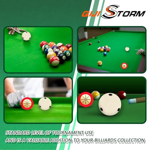2 Pcs Billiards Cue Ball 2-1/4" Pool Cue Ball Practice Training Artifact with A Pair of Three Finger Billiard Gloves 2 Pool Box Bag Table Training for Table Accessories - style: Stylish