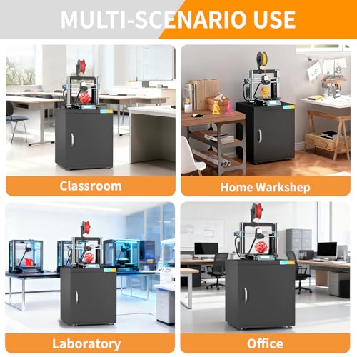 180L 3D Printer Enclosure with Dehumidifier & Stand, Industrial Sealed Filament Storage Cabinet - Holds 40 Rolls, 25% RH Control, Compatible with Bambu Lab P1S/P2S/Ender 3 - color: Black-DM