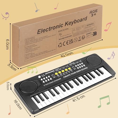 Kids Piano Keyboard - 37 Keys Piano Toys for Kids, Beginner Keyboard Piano for Kids, Educational Musical Toy for Kid, Electronic Keyboard Piano with Microphone for 3 4 5 6 7 8 Year Old Boys Girls Gift
