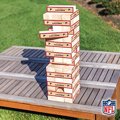 Wild Sports NFL Giant Stacking Wooden Blocks – Tumbling Tower Classic Family Game Stacks – Great Gift for Any Football Fan! - color: Atlanta Falcons