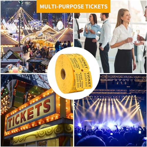 L LIKED Raffle Tickets Double Rolls 1000 Per Roll 50/50 Raffle Tickets for Events,Carnivals, Entry, Class Reward, Prizes(Yellow) - color: 1000 Yellow
