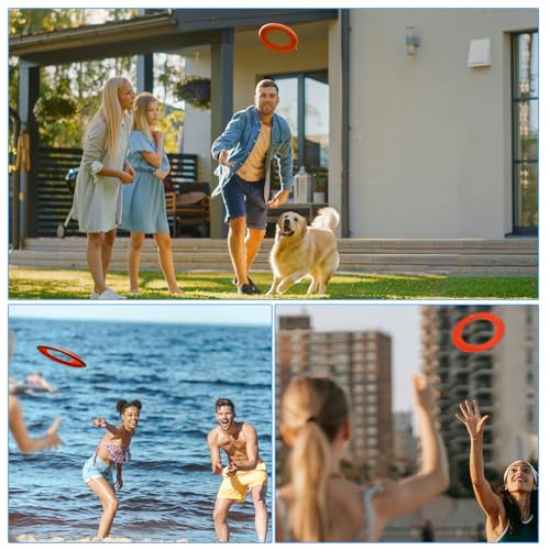 PATIKIL Flying Rings, PP Plastic Flying Discs for Sports Outdoor Playing Game Beach Pool Camping - color: Red