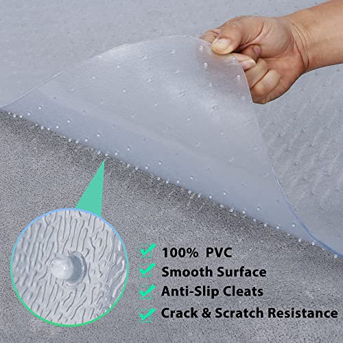 LEMY 46 Inch x 60 Inch 1/11 Inch (2.2MM) Thickness PVC Floor Office Chair Mat Transparent Plastic Carpet Floor Protector for Chair Desk Home Office - size: 46x60