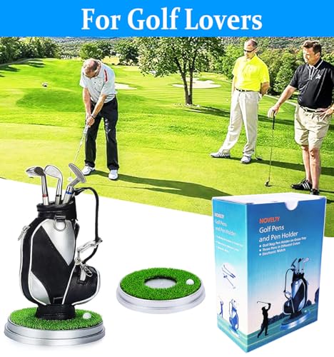 Golf Gifts for Men - Ideal Stocking Stuffers for Adults, White Elephant Gifts for Golfers, Dad, Him, Coworkers, Boss on Christmas & Birthday - Funny Golf Pen Holder, Home Office Decor Desk Accessories - style: Golf Bag