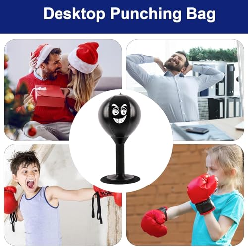 Desktop Punching Bag, Stress Buster with Suction Cup for Office Table and Counters, Heavy Duty Stress Relief Ball, Desk Boxing Punch Ball