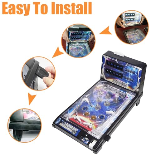 Retro Tabletop Pinball Machine Electronic Desktop Ball Shooting Toy for Kids and Adults with Lights Sounds and Scoreboard Tabletop Pinball Game
