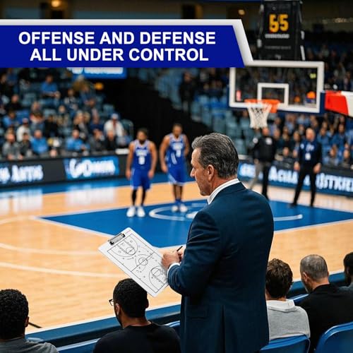 Premium Clipboard for Coaches, Durable Dry Erase WhiteBoard, Simplicity Sharpens Focus, Tactical Coaching Clip Boards, Sporting Goods Clipboards(Basketball) - style: Basketball