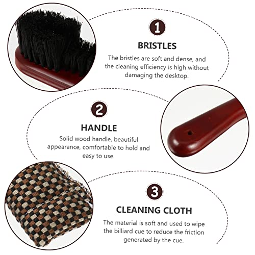 BESPORTBLE Ergonomic Billiard Brush Set Pool Table and Rail Brush Pool Billiards Accessories Kit