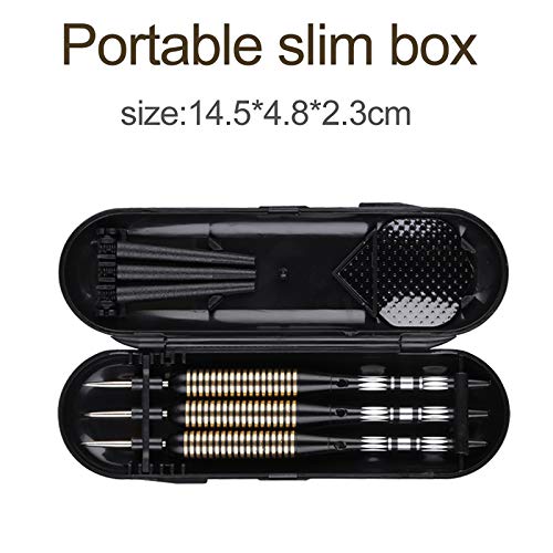 Steel Tip Darts Set for Dartboard, Professional Brass Darts Metal Tip Black Purple Aluminium Nylon Shafts 9 Flights 50 Rubber O-Rings 12 Spring Rings 1 Dart Sharpener Tool 24/27 Grams - color: 27g Black