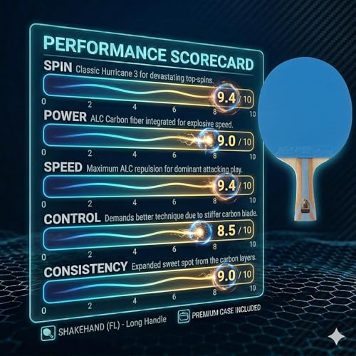 DHS Ping Pong Paddles Professional Level Table Tennis Rackets - ITTF Approved -Pro Ping Pong Paddle for Advanced Control & Speed - Table Tennis Racket for Offensive Players - color: Blue