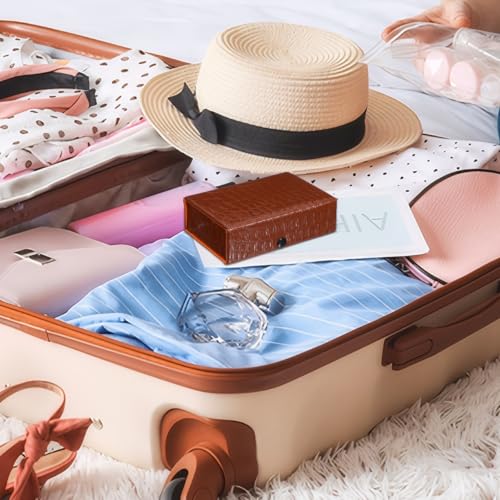 TOYANDONA Portable Mahjong Set Mini Travel Game with 144 Tiles Dice and Compact Case for Family Party Entertainment